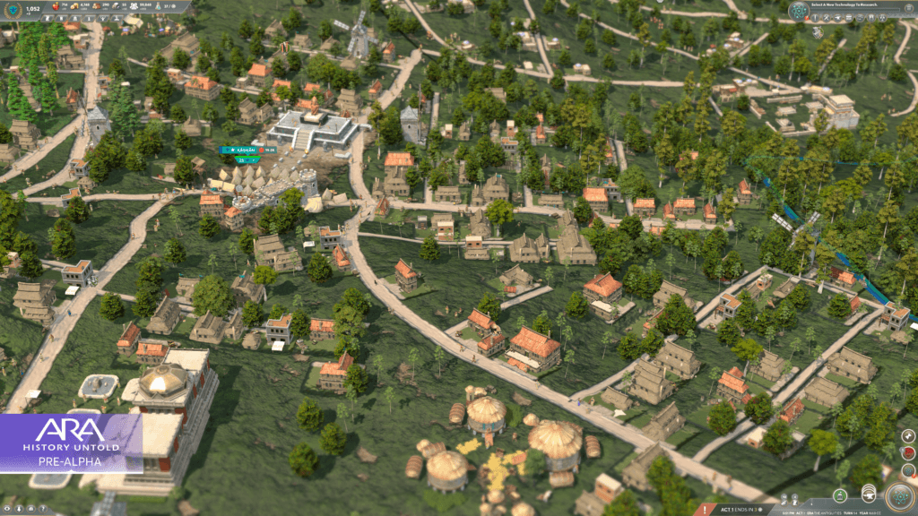 Screenshot of a city from the Ara: History Untold Pre-Alpha