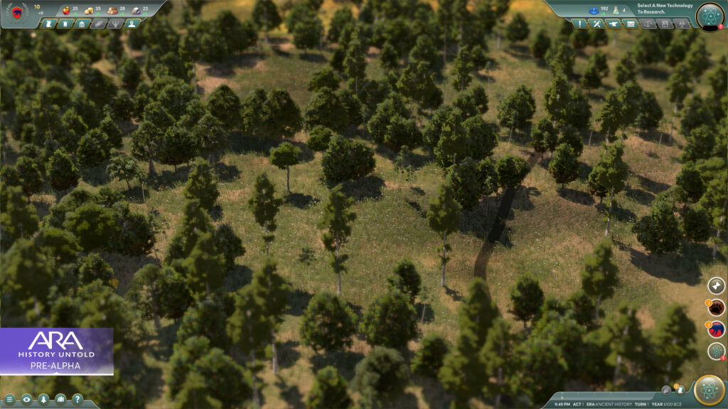 Screenshot of Ara: History Untold showing the forest biome.