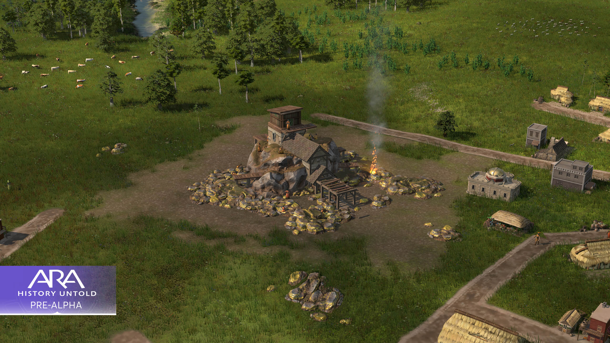 A screenshot of a gold mine in Ara: History Untold.