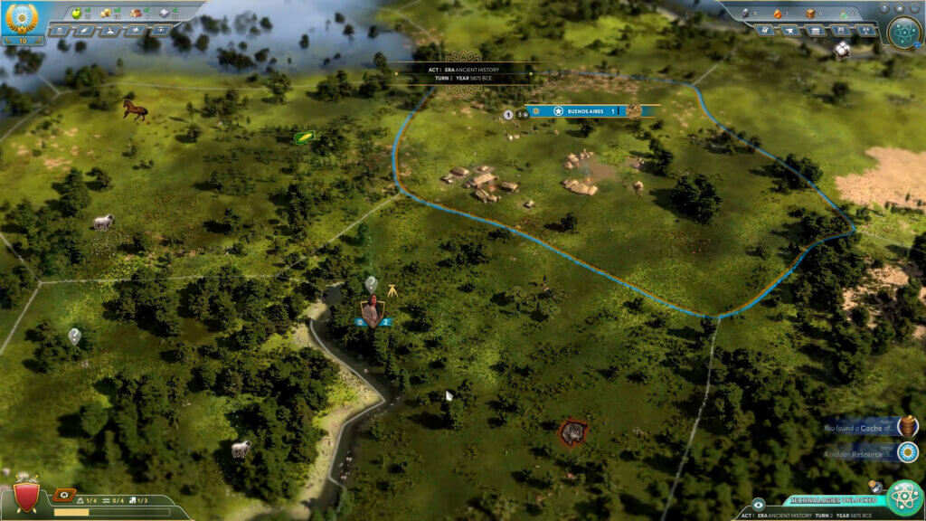 A screenshot of the starting nation in Ara: History Untold